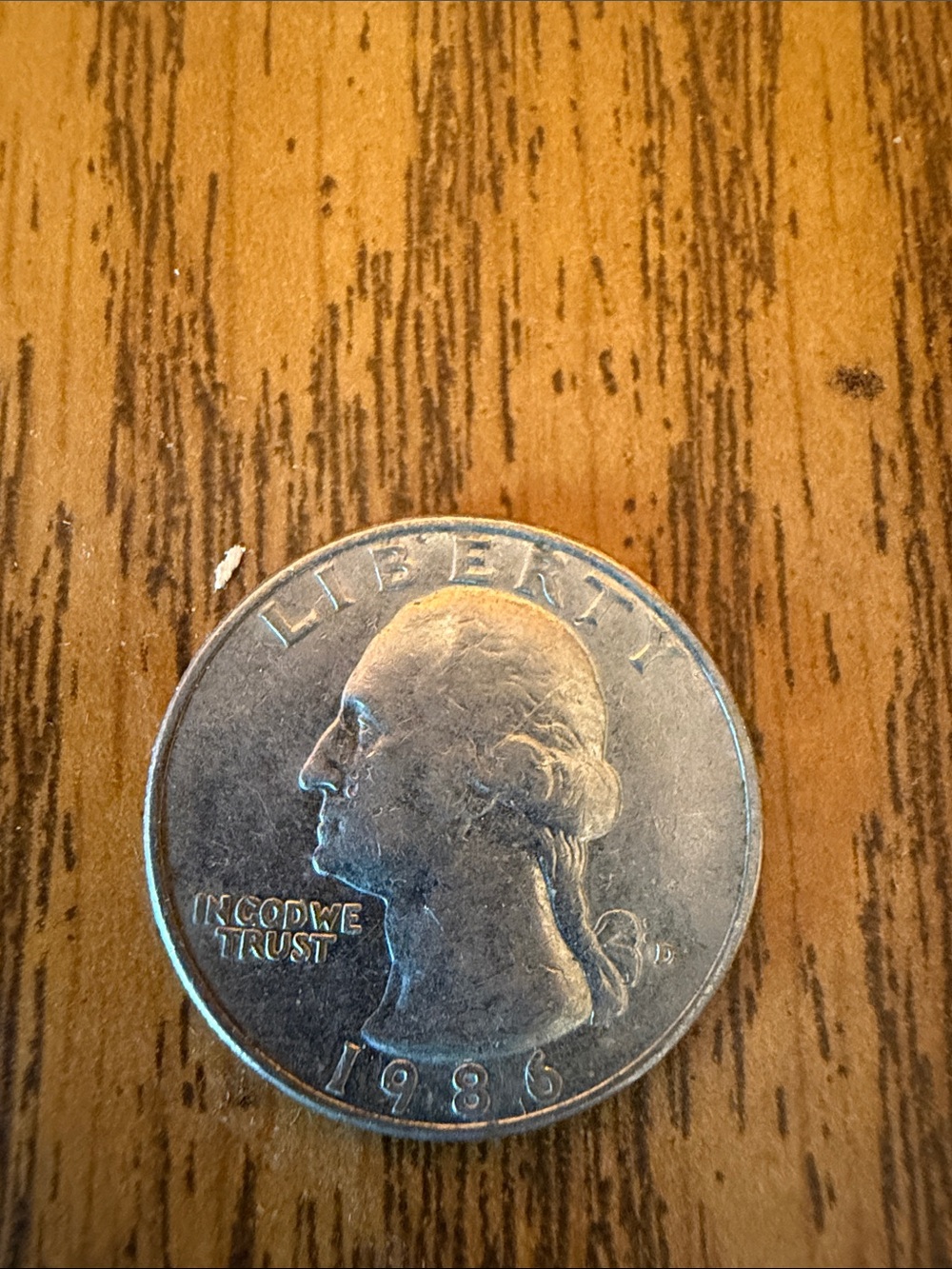 1986 US Quarter Coin - Silver Tone
